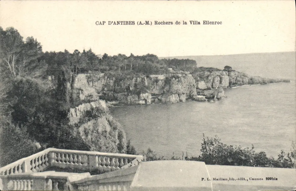 Cabo de Antibes — Rochos da Villa Eilenroc — P. L. Maillan, lib.-édit., Cannes 299bis - Frente