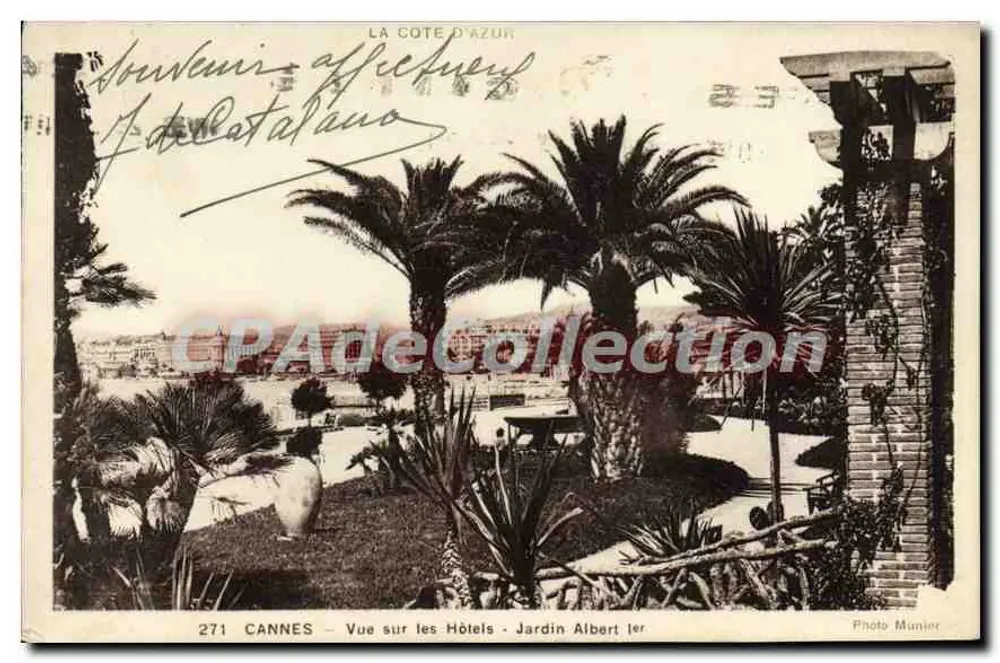 Cannes — Ansicht der Hotels - Jardin Albert 1er — Photo Munier - Vorderseite