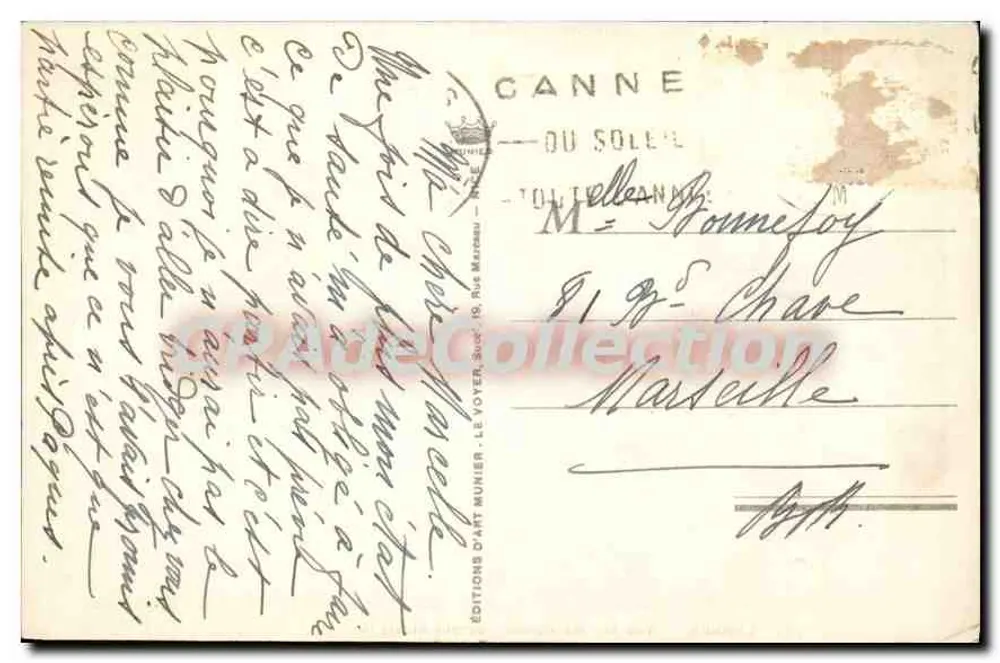 Cannes — Ansicht der Hotels - Jardin Albert 1er — Photo Munier - Rückseite
