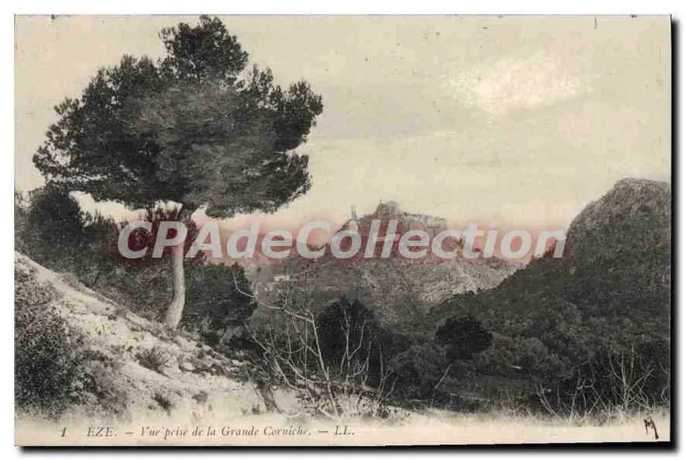 Èze — Vista tirada da Grande Corniche — LL. - Frente