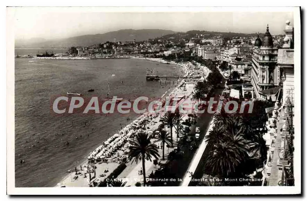 Cannes — Allgemeiner Blick auf den Strand von Colisette und den Mont Chevalier — Éditions S.C.A., 8 Av. Saint-Lambert - NICE - Vorderseite