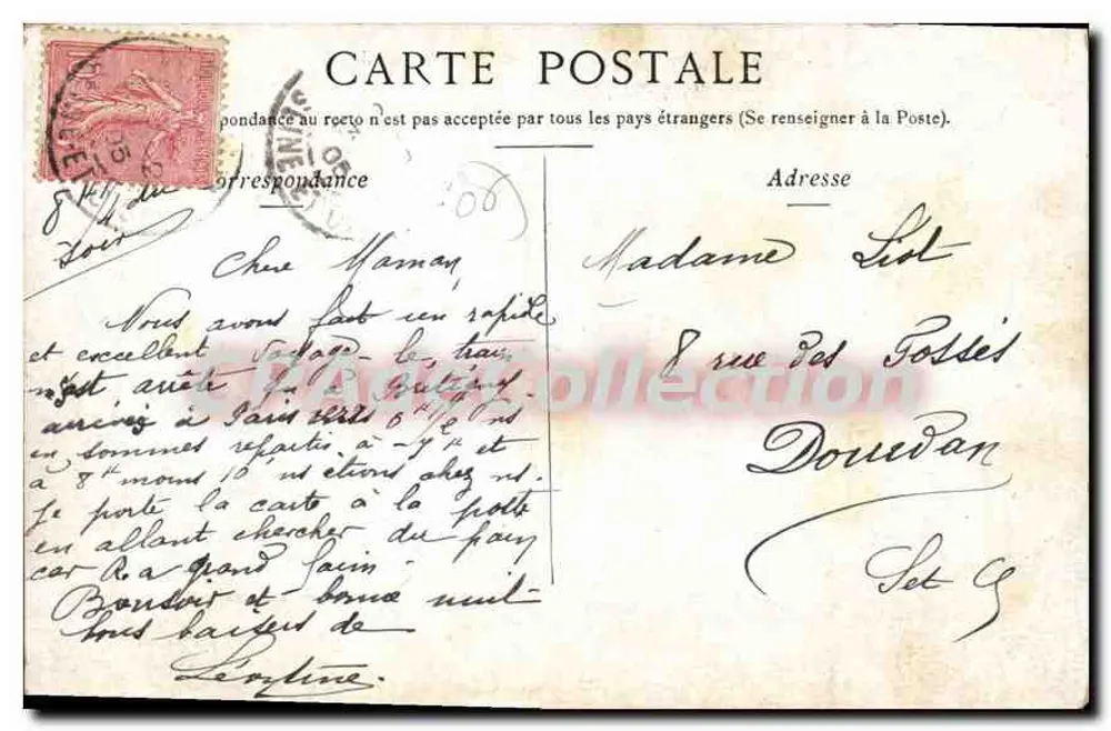 Nice — Vista do porto — editor J. Baudier, Paris - Verso