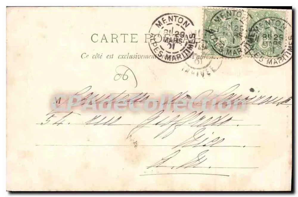 Menton - A Praia — Saldanha Guita, n° 505 - Verso