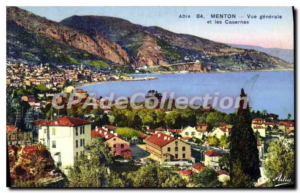 Menton — Vista geral e as Casernas — ADIA 84 - Frente