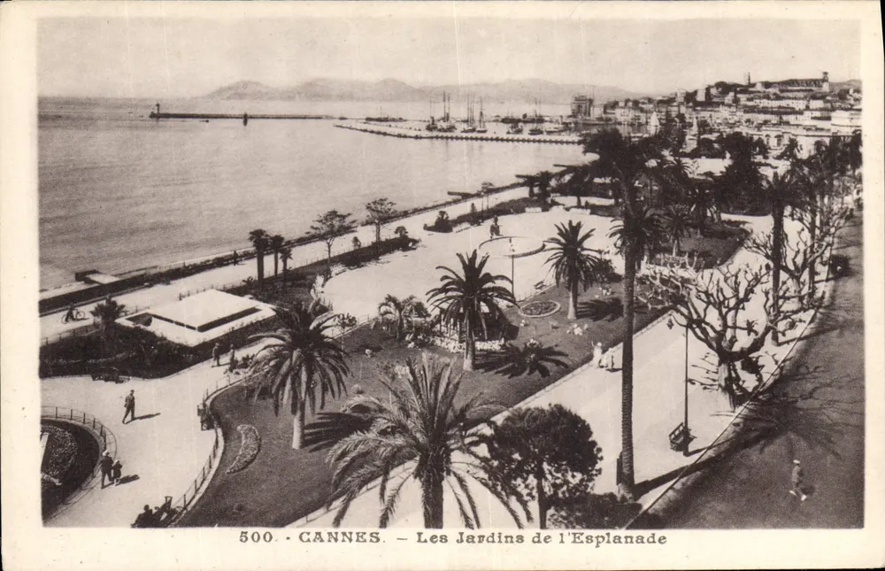 CANNES — Os Jardins da Esplanada — Gilletta e Cie, Ed. Fot. Nîos, n° 500 - Frente