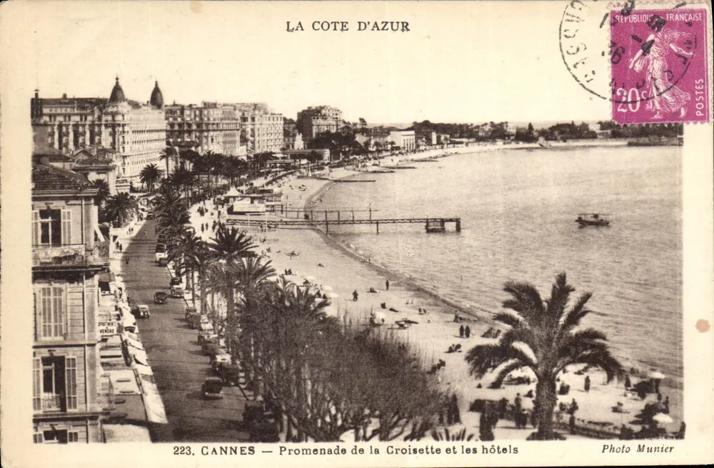 Cannes — Promenade de la Croisette und die Hotels — Photo Munier, n°223 - Vorderseite
