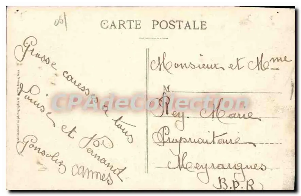 CANNES — Boulevard de la Croisette — Carlton Hotel — Édition Gilletta - Rückseite