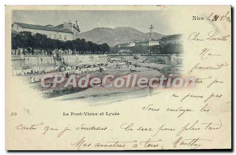 Alter Brücke und Lycée — Nice — unbekannter Verlag, Nr. 23 - Vorderseite