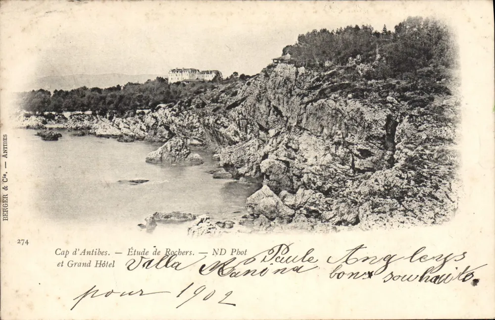 Cap d'Antibes — Studie von Rocbers und Grand Hotel — Berger & Cie, Antibes, Nr. 274 - Vorderseite