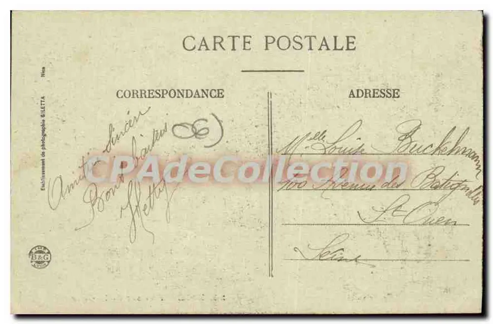 NICE – Avenida da Gare — trêmio N.L. — Edição Bilelta, n°34 - Verso