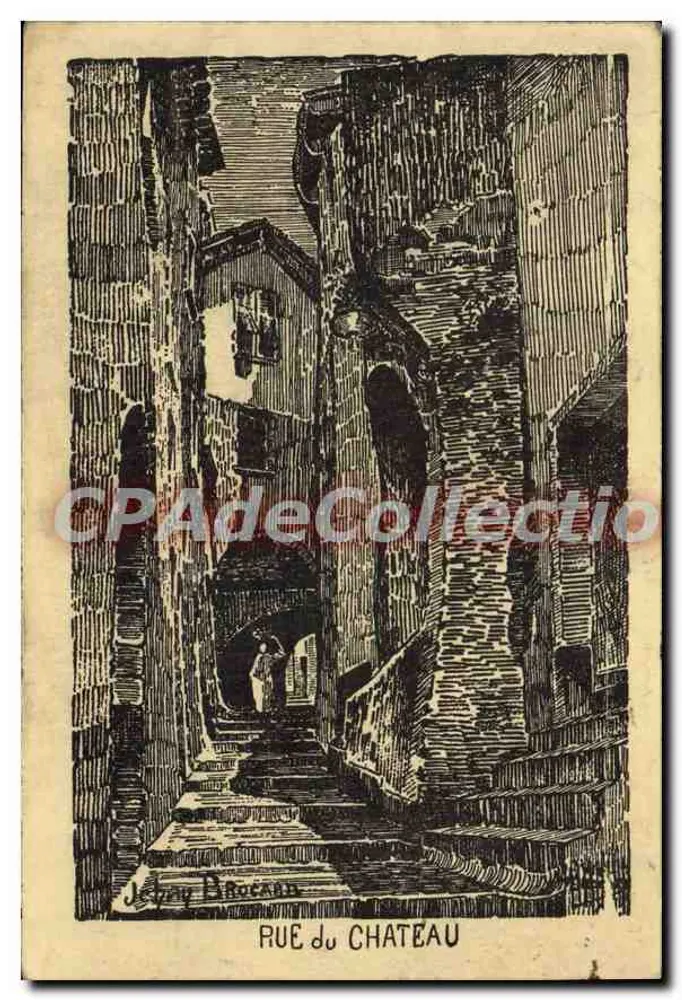 RUE du CHATEAU — gravure — Jenny Dibocano - Frente
