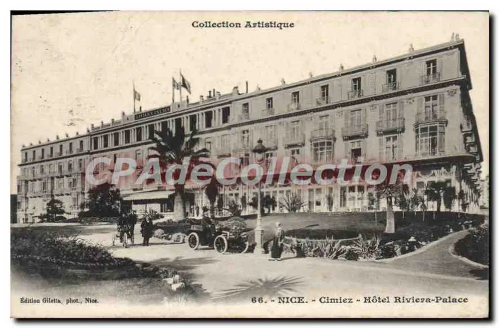 Cimiez - Hotel Riviera-Palace — Künstlerische Sammlung — Ausgabe Giletta, Nizza, Nr. 66 - Vorderseite