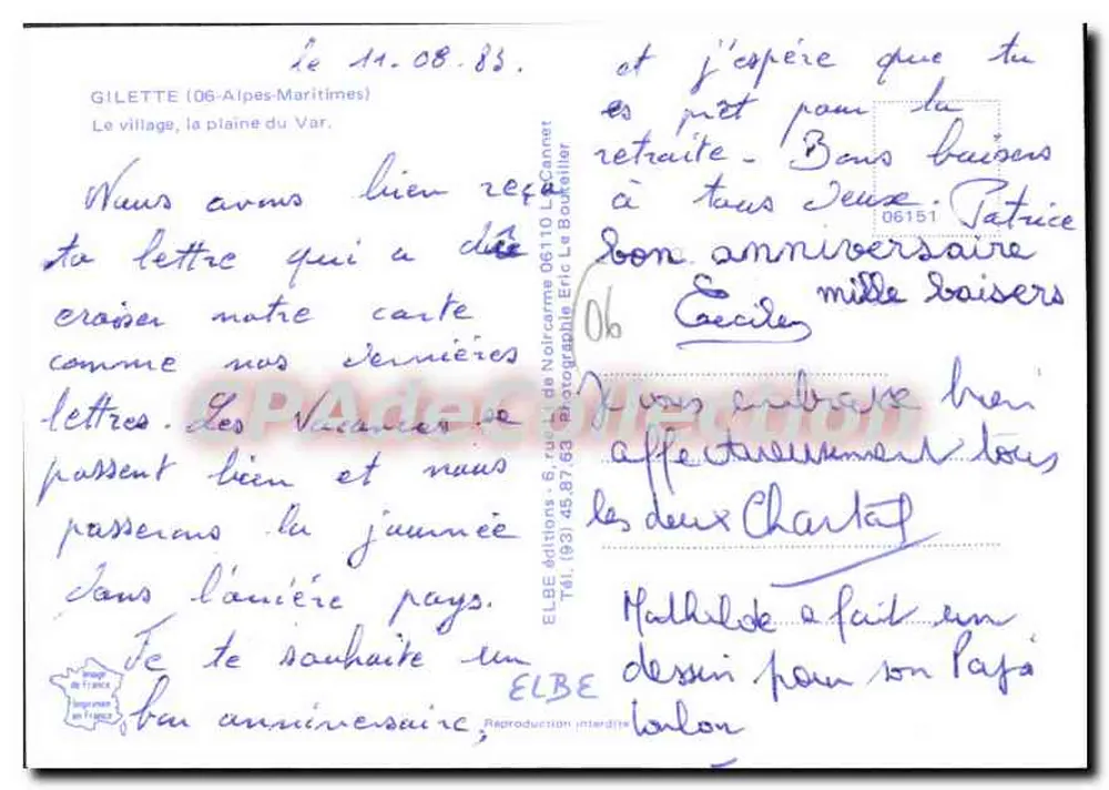 Gilette (06-Alpes-Maritimes) — Dorf in der Ebene des Var — ELBE Verlag - Rückseite