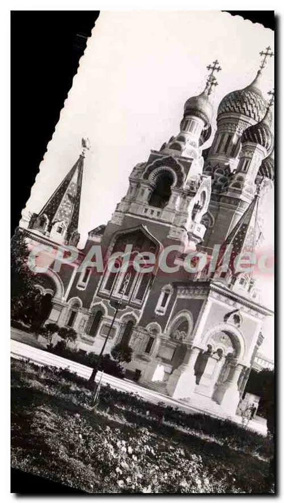 Russische orthodoxe Kathedrale in Nizza — Außenansicht westlich und Glockenturm — Russische orthodoxe Kulturvereinigung von Nizza - Vorderseite