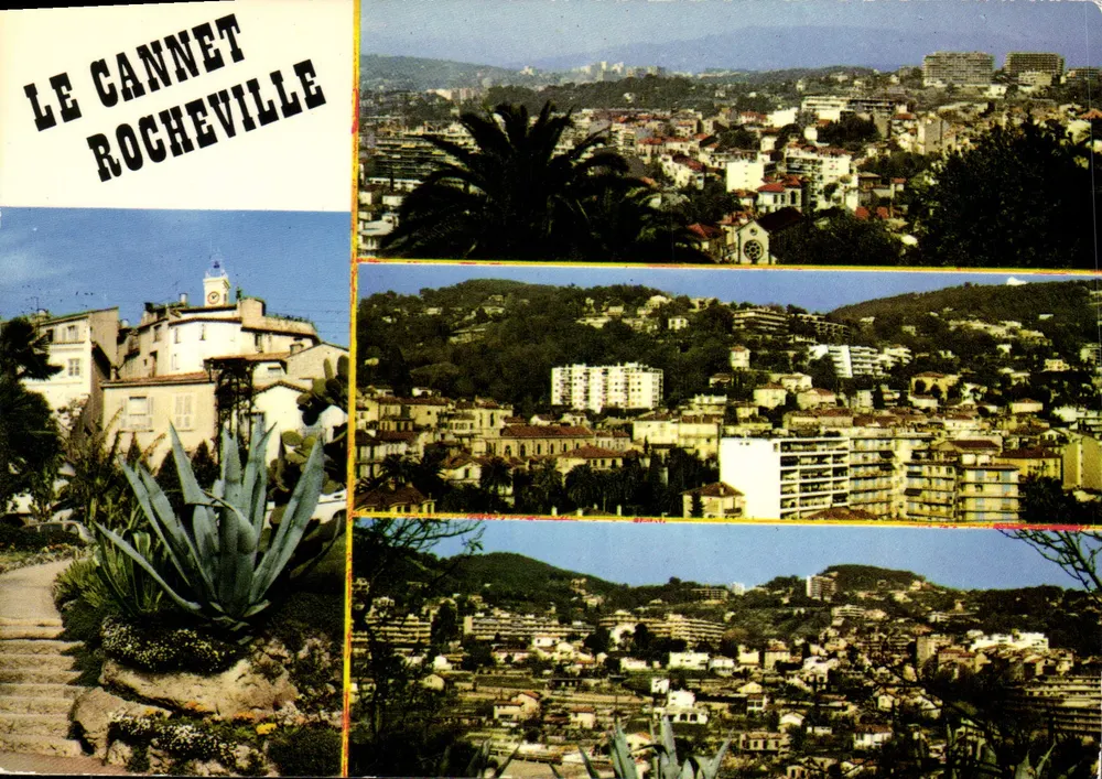 Le Cannet - Rocheville — visão panorâmica e detalhe de edifício com agave — editor não visível - Frente