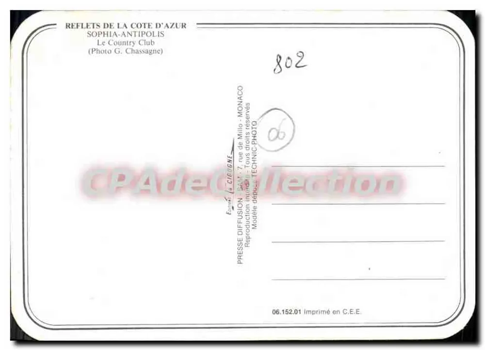 Sophia Antipolis — Der Country Club — Verlag Citégène, Nr. 06.152.01 - Rückseite