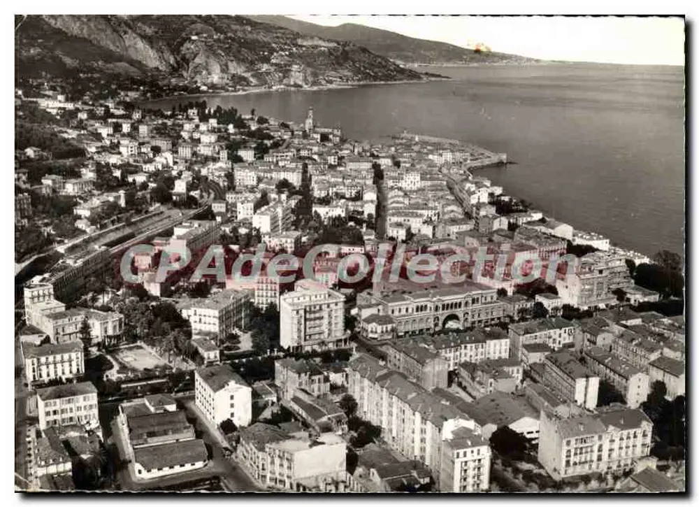 Menton — Luftbild des Cap d'Antibes — Antike Ansichtskarte aus Sammlung - Vorderseite