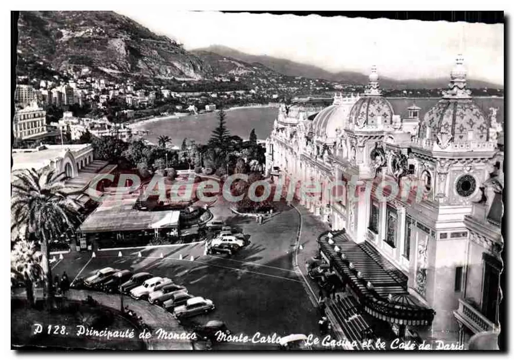Monte-Carlo - Das Casino und das Café de Paris — Fürstentum Monaco, D 128 - Vorderseite