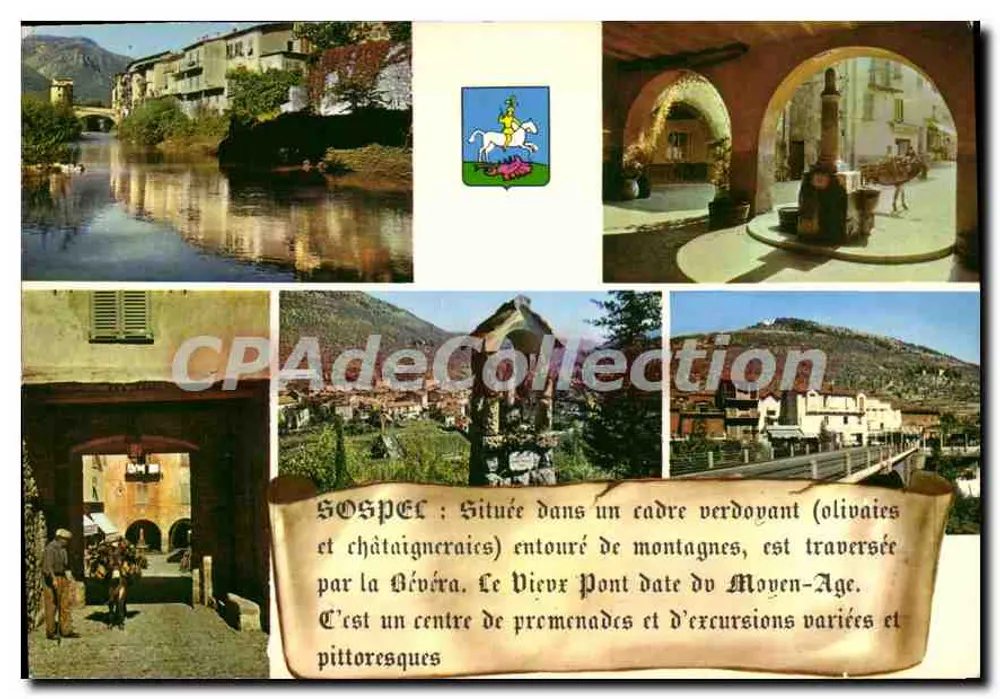 Sospeu — Vista do ponte medieval e paisagens — Les Éditions "MAP" - Frente