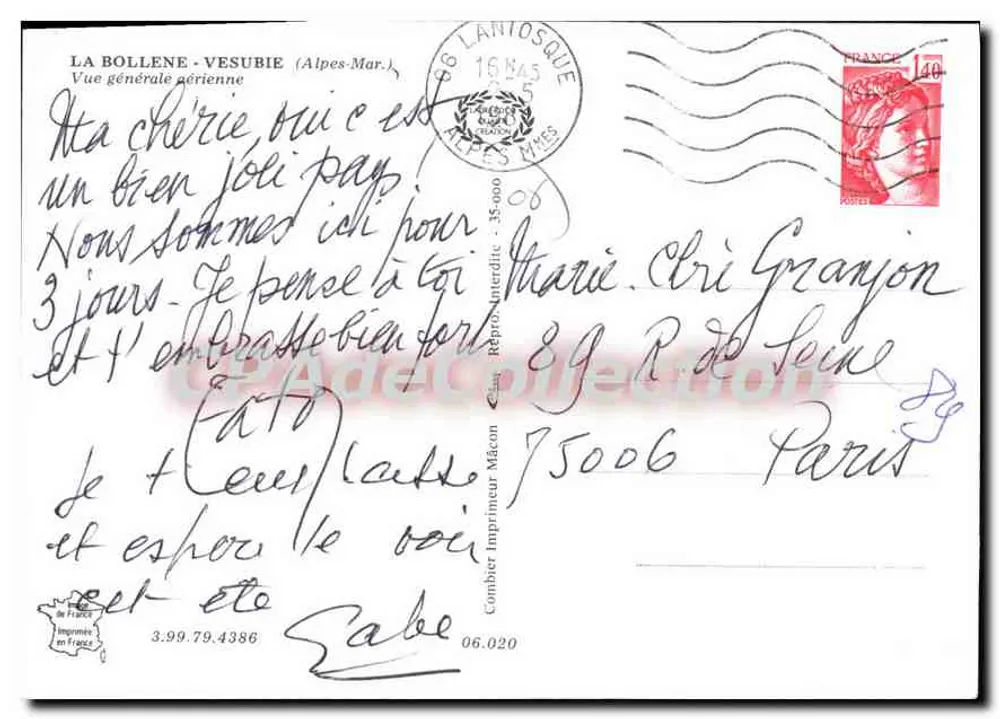Vesubie — Allgemeine Luftaufnahme — Verleger Mâcon - Rückseite