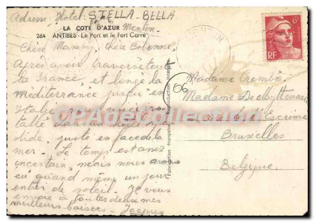 Hafen von Antibes — Le Fort Carré — Hotel Stella Bella - Rückseite