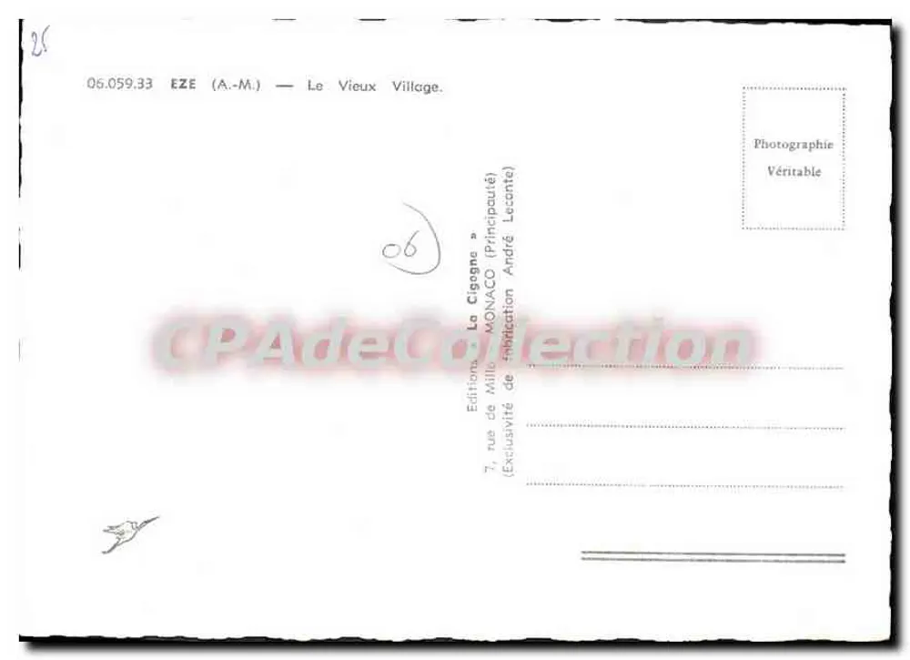 ईज़ — पुराना गांव — Éditions La Cigogne - पीछे
