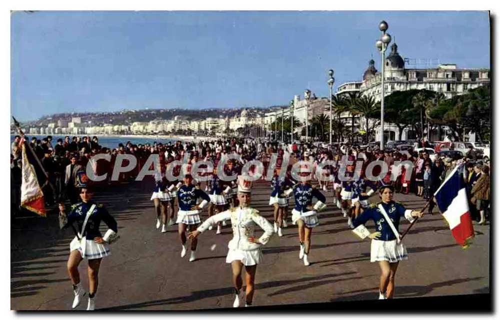 Desfile das majorettes em Nice — Edições Cap 2, rua Tichel NICE — n° A 210 - Frente