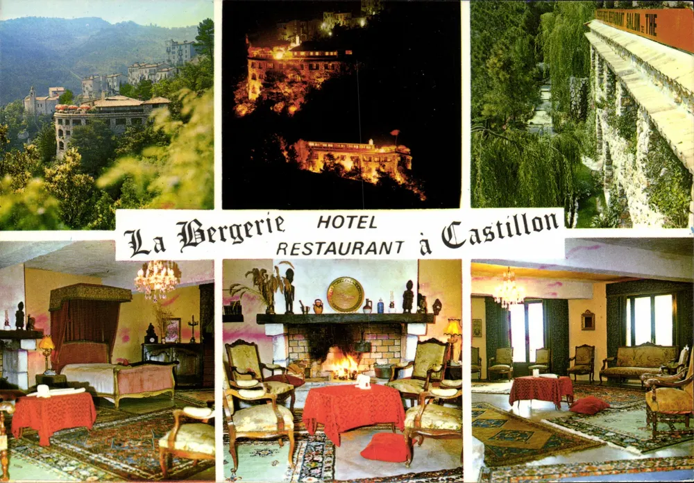 O Hotel-Restaurante La Bergerie em Castillon — Arts Graphique Lancon, 73 av. Cerruschi, 06500 Menton - Frente