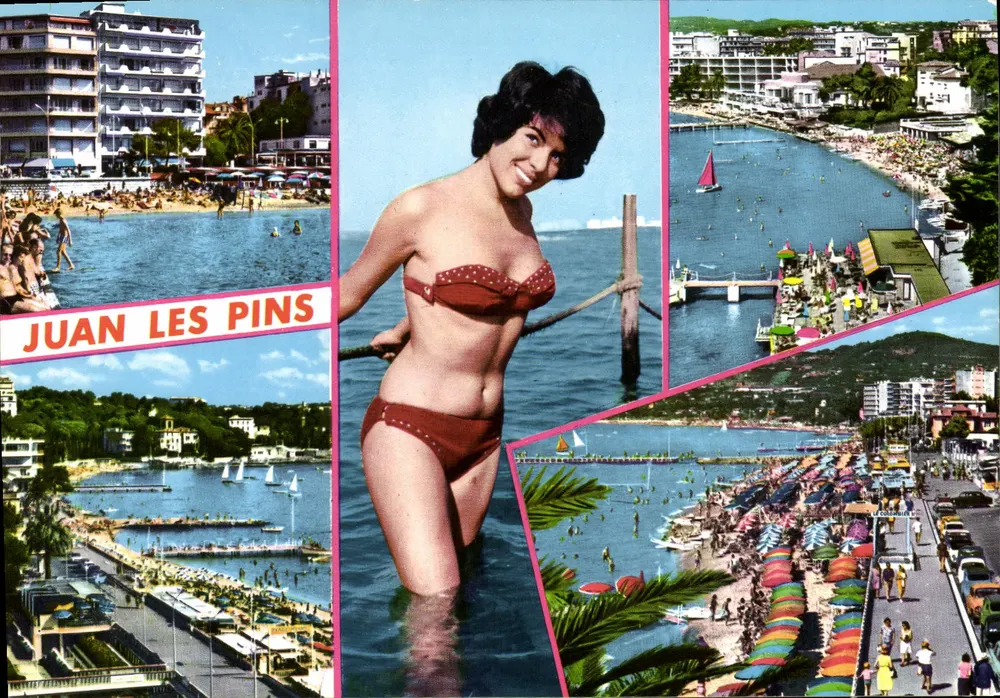 Juan-les-Pins — vista panorâmica e mulher em maiô — Éditions S.E.P.T. - 35, Bernard Gorbella - NICE - Frente