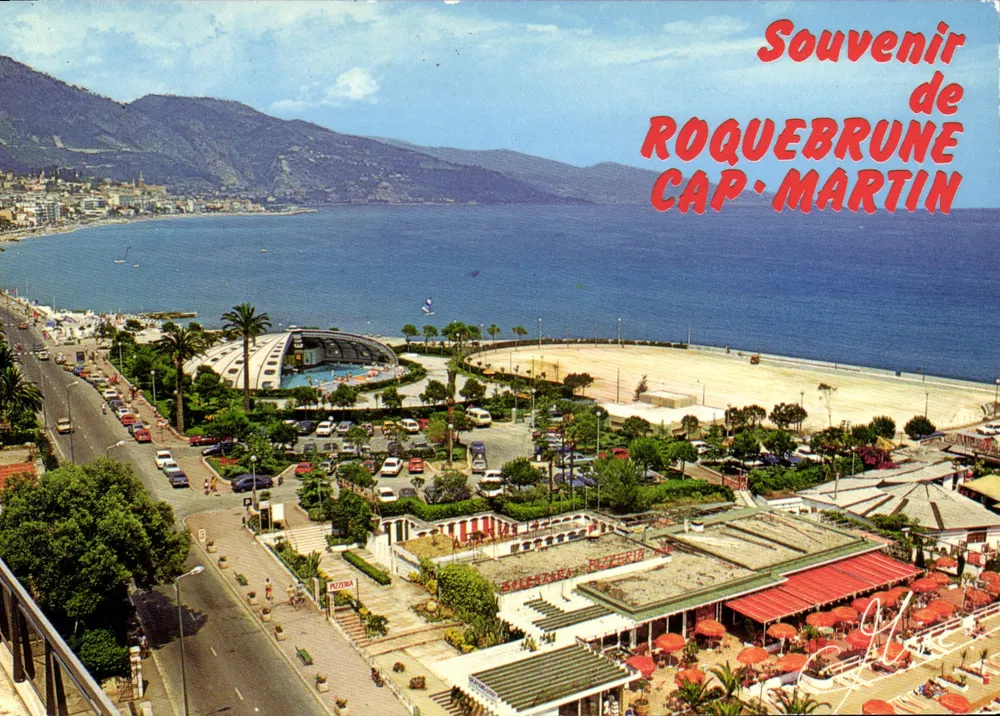 Luftbild der Strand- und Hafenanlage von Roquebrune-Cap-Martin — Erinnerung an Roquebrune Cap-Martin — Éditions M.I.R.E. n° 06.03.012 - Vorderseite