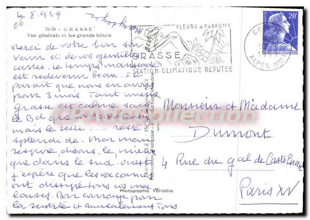 Grasse — Algemene uitzicht en de grote hotels — Bloemen & Parfums - Achterkant