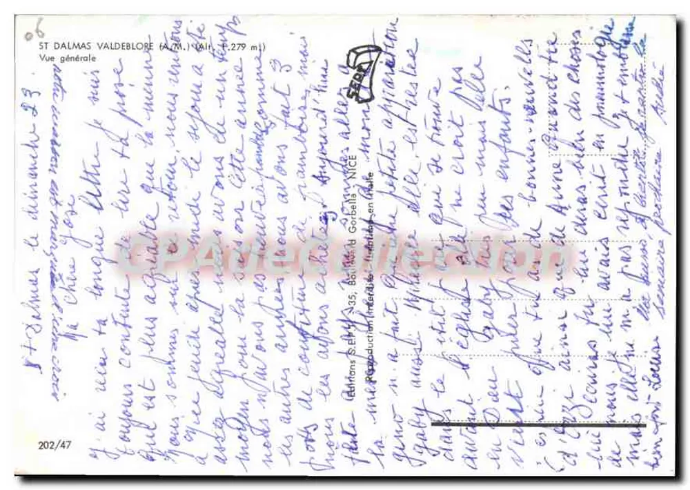 Saint-Dalmas-Valdeblore — Algemene uitzicht — Edities S.E.R.A., N°202/47 - Achterkant
