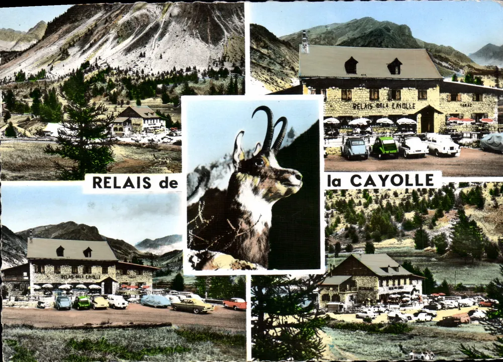 Relais de la Cayolle — Berg, Gebäude und Chamois — Verlag Relais Française - Vorderseite