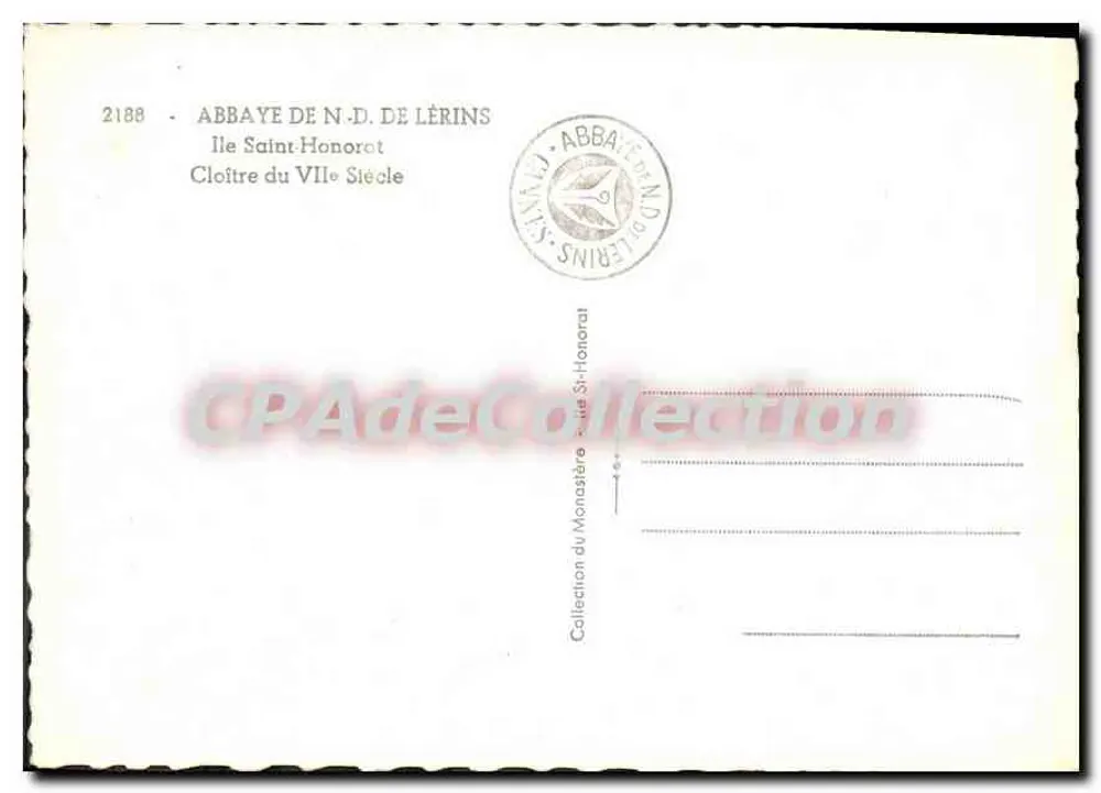 Abtei N.D. de Lérins — Klosterraum des 7. Jahrhunderts — Sammlung des Klosters - Rückseite