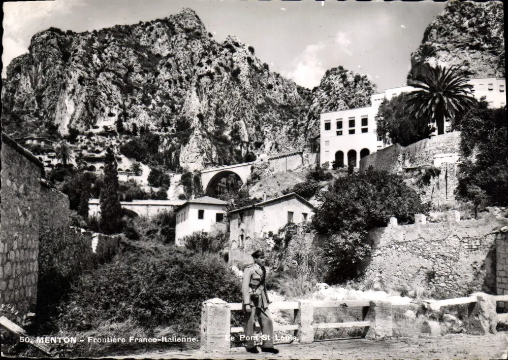 Menton - Französisch-Italienische Grenze — Die Brücke St-Louis — Éd. S.T.E.A. (Lambert) n°50 - Vorderseite