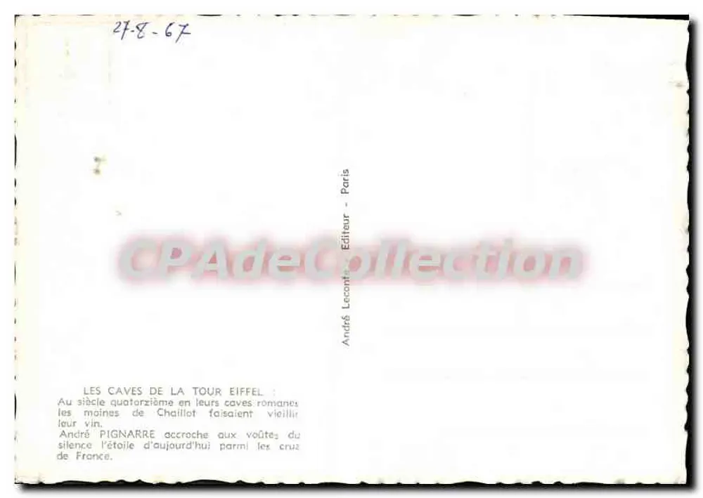 Cavales de la Torre Eiffel — André Pignarre — Editor André Lecante, París - Reverso