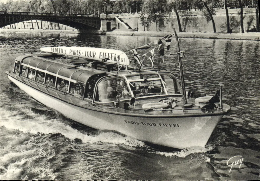 Bateau Vedettes Paris-Tour Eiffel — Paris — Éditeur André Leconte - Recto