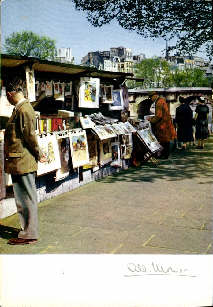 París - Los Bouquinistes cerca del Puente Nuevo — Las Fotografías de Albert Monnier, n°10138 - Anverso