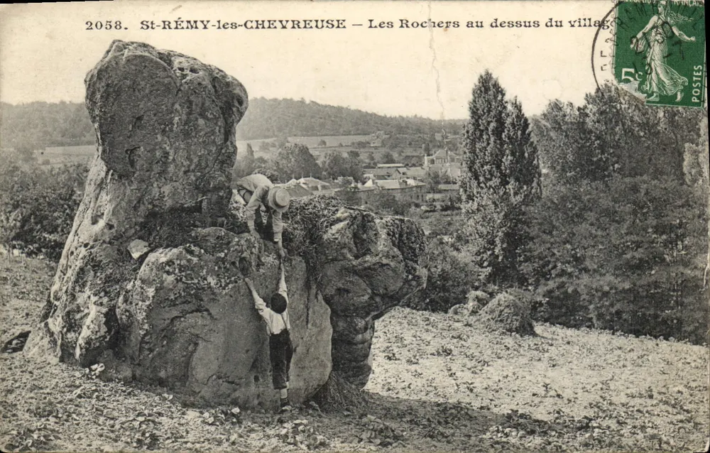 St-RÉMY-les-CHEVREUSE — Die Felsen über dem Dorf — E. Malcuit, phot. publ. Paris, n°2058 - Vorderseite