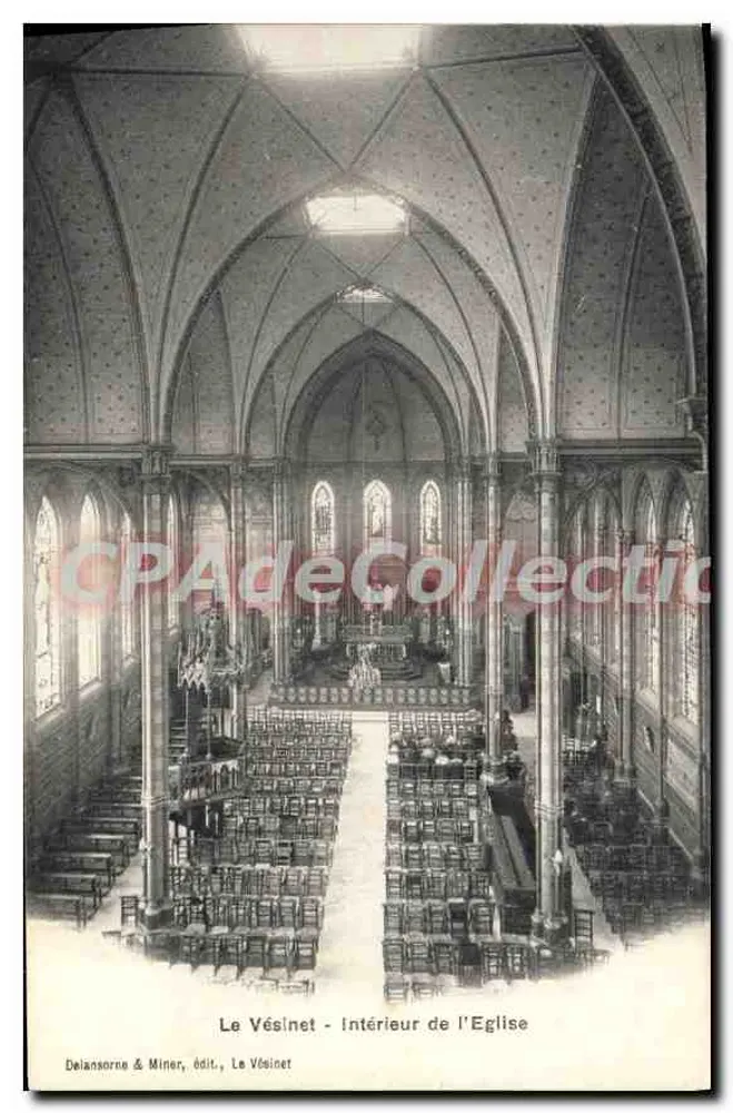 Le Vésinet — Interior of the Church — Delansorne & Miner, publisher, Le Vésinet - Front