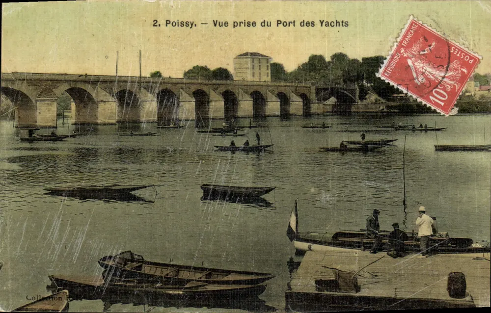 Poissy — Ansicht vom Yachthafen — Sammlung P - Vorderseite