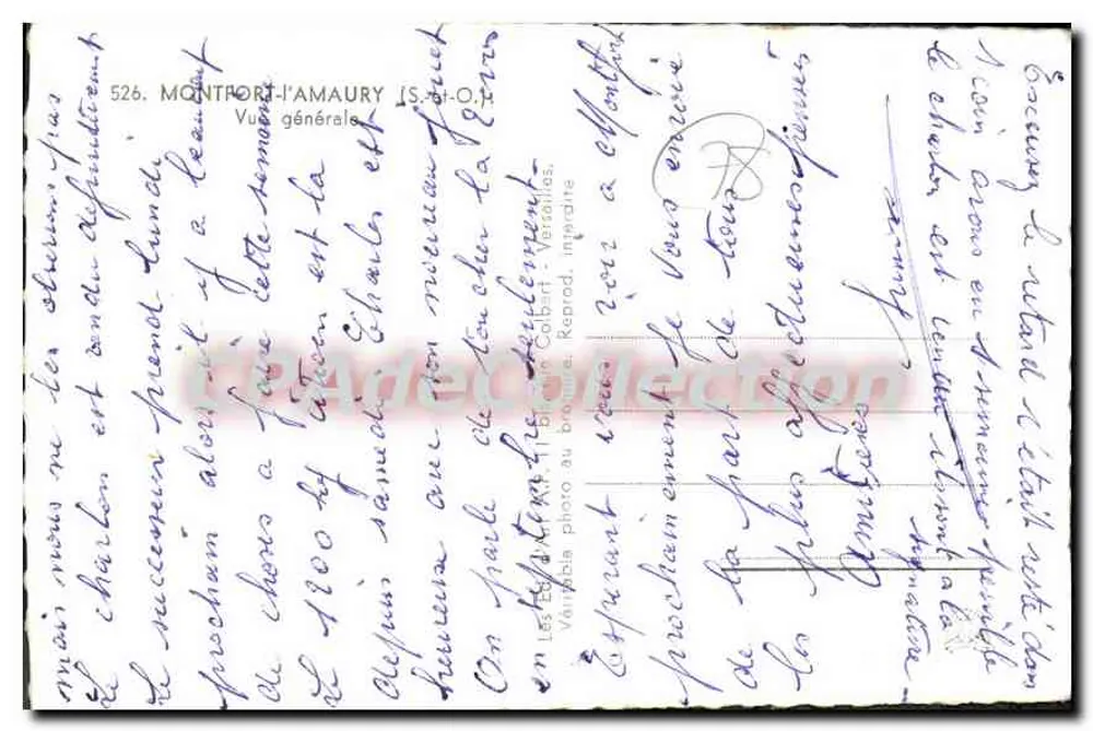 Montfort-l'Amaury — Allgemeiner Blick — Antike Ansichtskarte aus Sammlung - Rückseite