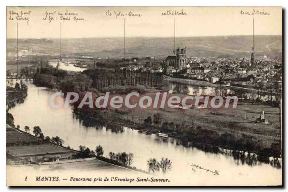 Mantes — Panorama vom Hermitage Saint-Sauveur - Vorderseite