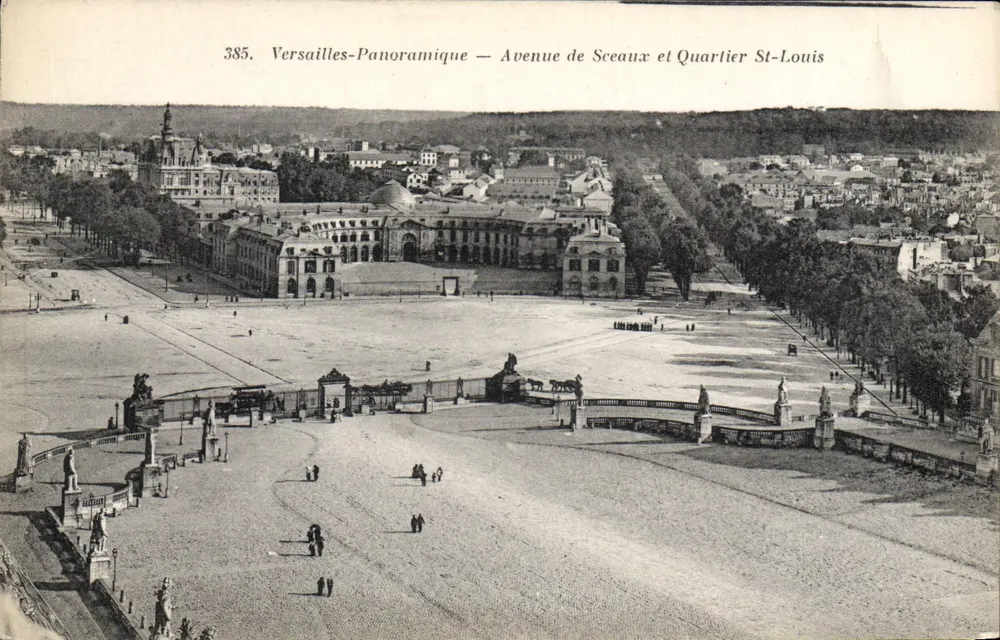 Versailles-Panoramik — Avenue de Sceaux und Viertel St-Louis — Héliotypie Bourdier et Foucheux - Vorderseite