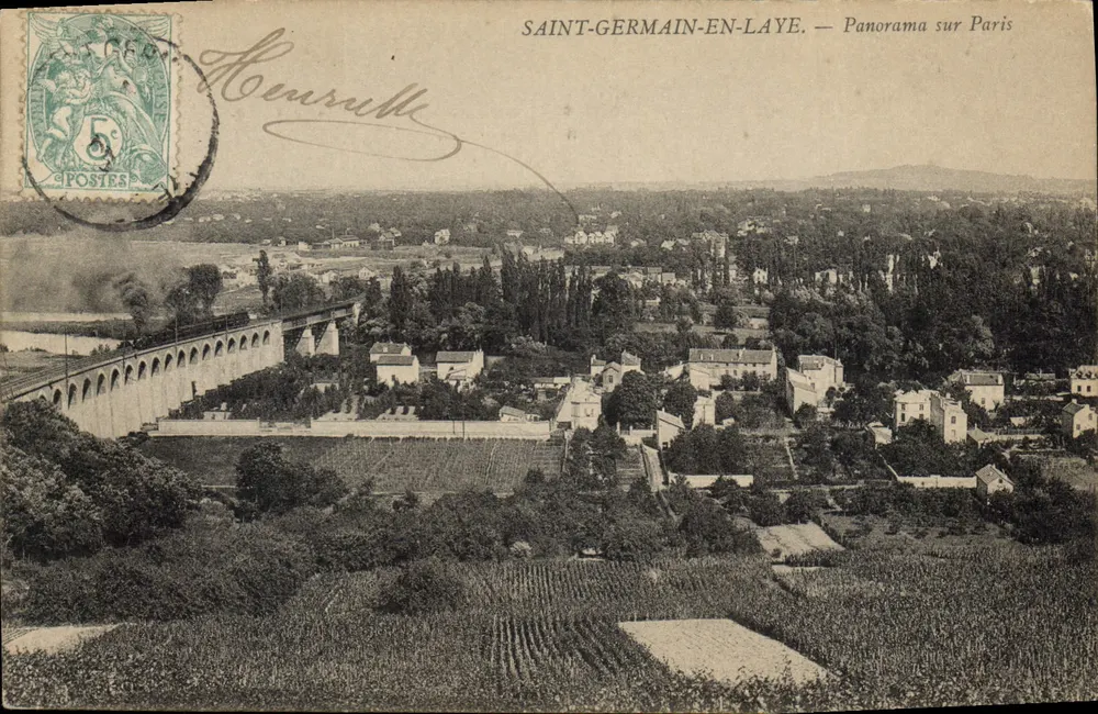 Saint-Germain-en-Laye — Panorama sobre Paris — Editor: Postes - Frente