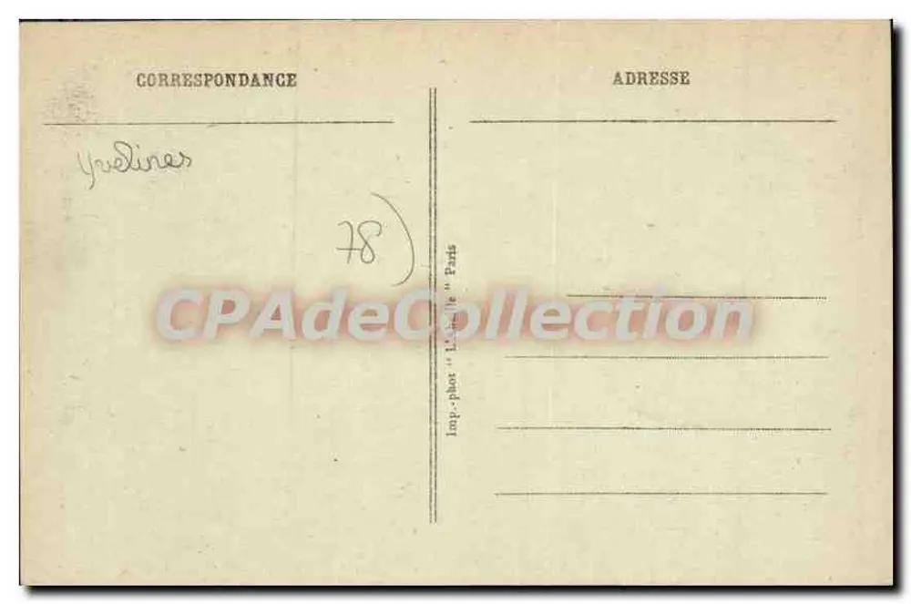 Villennes - Lugar bonito de pesca — Bilhete postal antigo de Coleção, n°14 - Verso