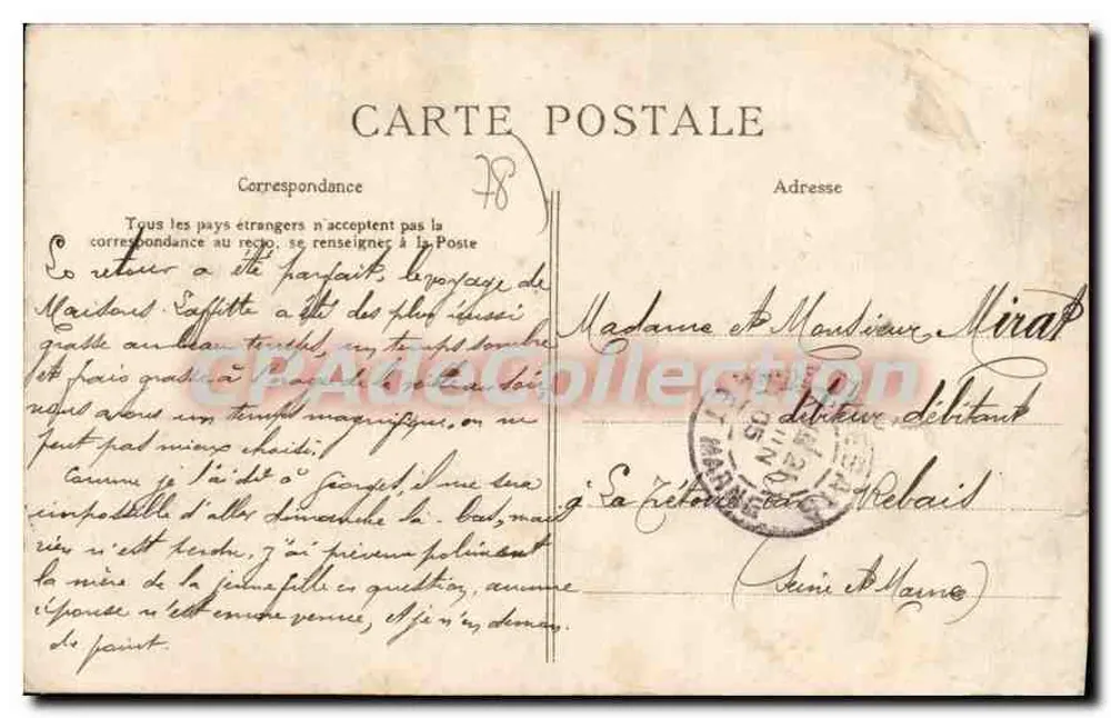 MAISONS-LAFFITTE — Katedra św. Nikodema — Cliché P. Sottrains, księgarz, Maisons-Laffitte - Rewers