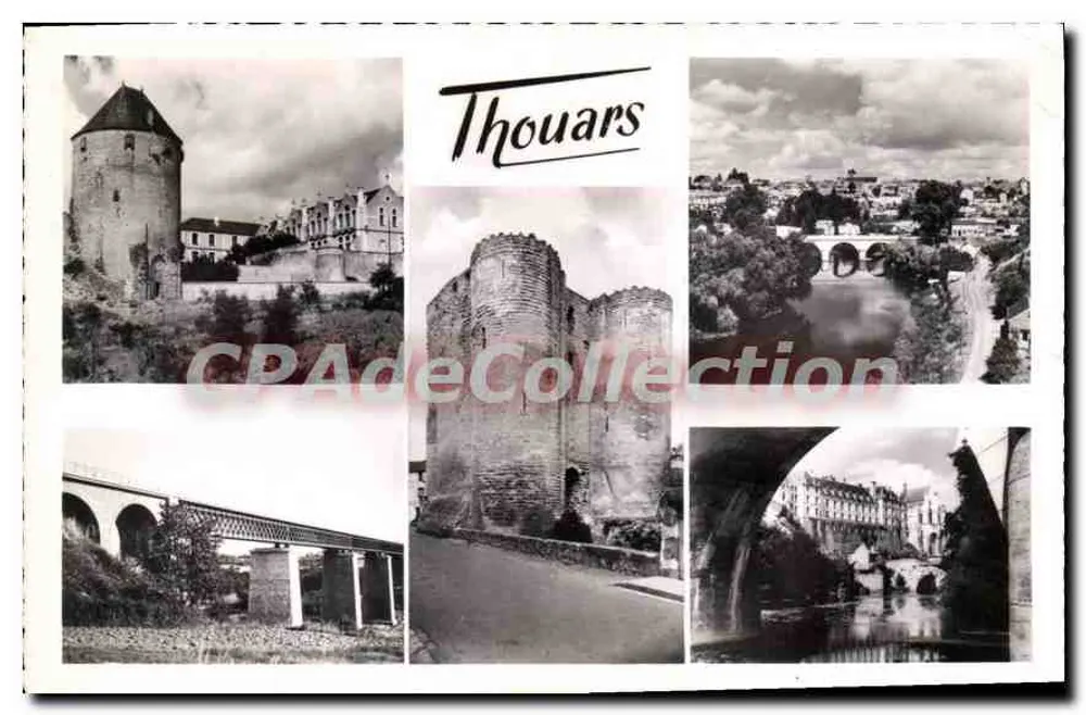 Thouars — vista panorâmica e monumentos — Ed. André Béconne - Frente