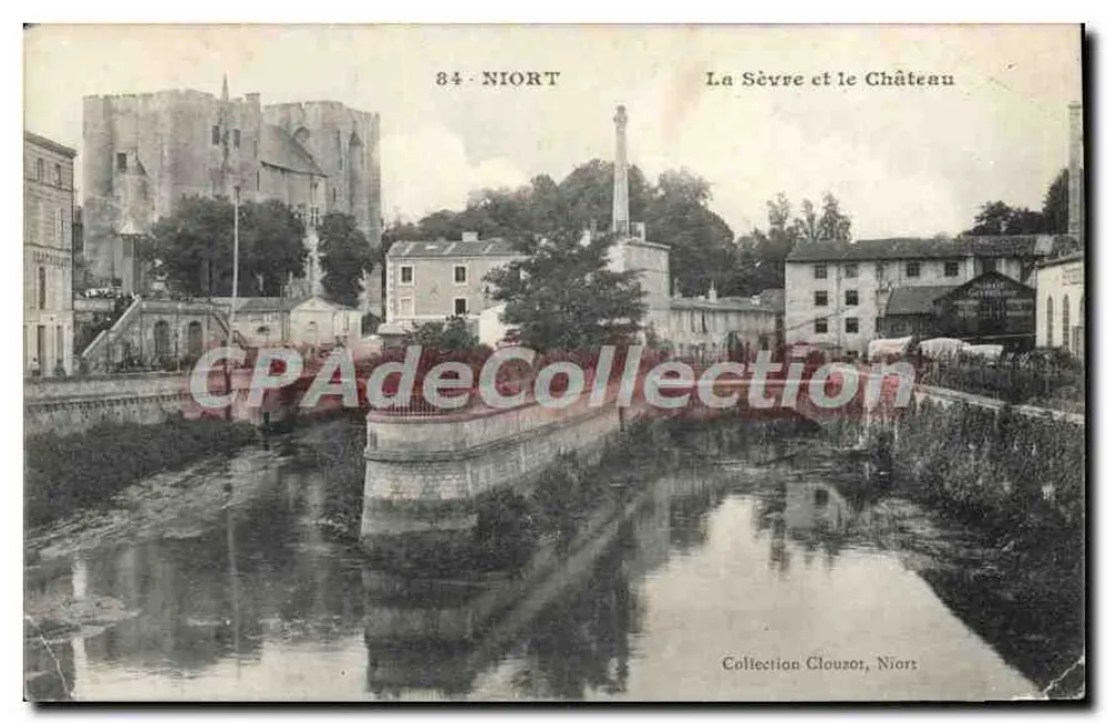 Niort — De Sèvre en het Kasteel — Collectie Clouzor, Niort - Voorkant