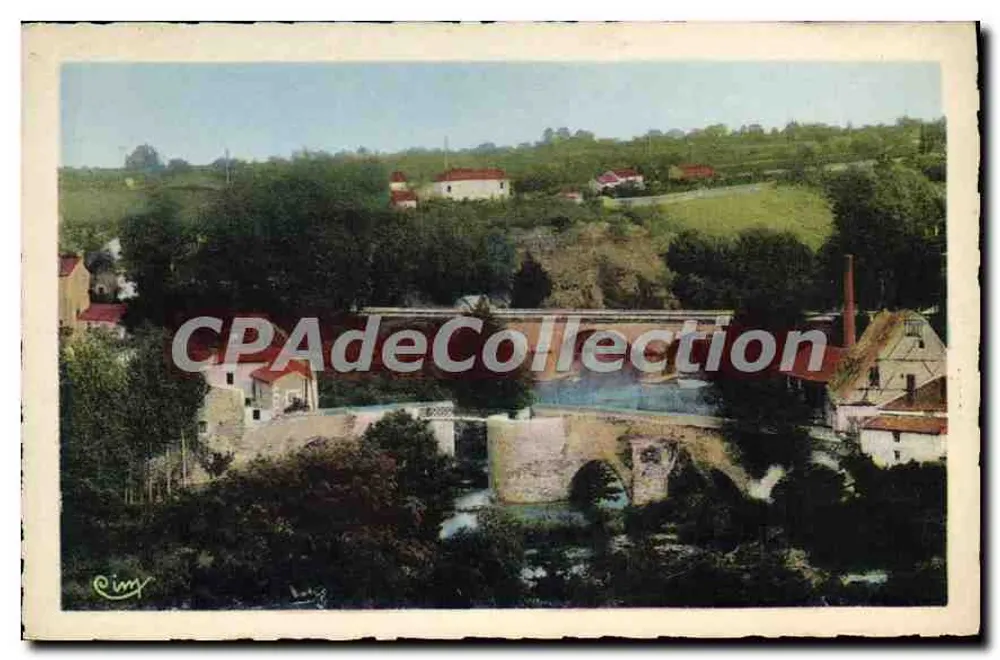 Thouars (S.-D.) — Die Hängebrücke und die Neue Brücke — Foto. Combelle Macon - Vorderseite
